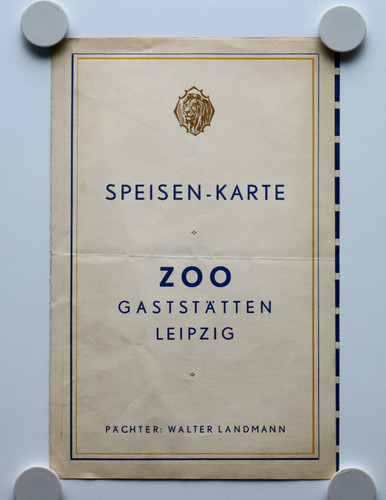 Orig alte speisekarte - alte, zoo