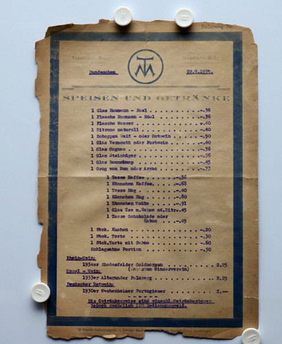 Orig alte speisekarte neumann - alte,