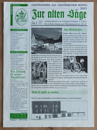 Alte speisekarte gasthaus - alte,