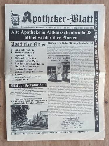 Speisekarte alte apotheke - speisekarte,