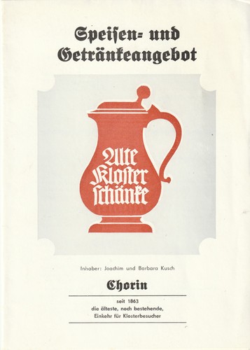 Ddr chorin speisekarte - ddr,