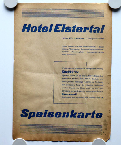 Orig alte speisekarte hotel - alte,