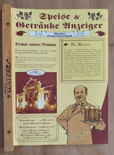 Alte speisekarte brauhaus - speisekarte,