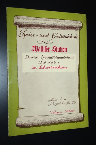 Alte speisekarte walliser - alte, "walliser