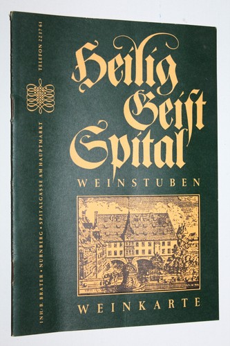 Alte speisekarte heilig geist - alte, "heilig